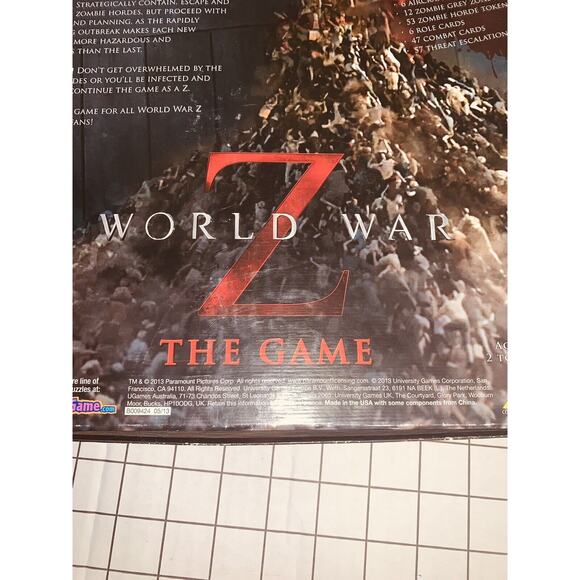 World War Z The Game Zombies University Games Tactical Strategy Board Unused - Picture 13 of 14